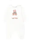 Moschino Ivory Set For Baby Girl With Teddy Bear In White