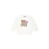 Moschino Ivory Sweatshirt For Baby Girl With Teddy Bear In Ivory