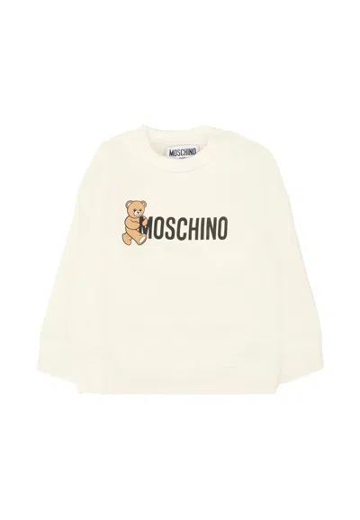 MOSCHINO IVORY SWEATSHIRT FOR BABYKIDS WITH LOGO