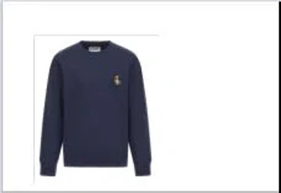 Moschino Kids' Ivory Sweatshirt For Girl With Teddy Bear In Blue