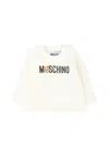 Moschino Ivory T-shirt For Babykids With Teddy Bear In Neutral