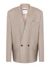 Moschino Jacket In Dyed Woolen Cloth In Beige