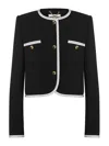 Moschino Crepe Short Jacket Blazer And Suits In Black