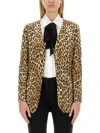 Moschino Couture Jacket With Animal Pattern In Brown