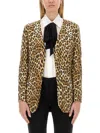 Moschino Single-breasted Leopard Print Blazer In Multicolor