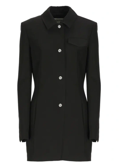 Moschino Jacket With Logoed Buttons In Black