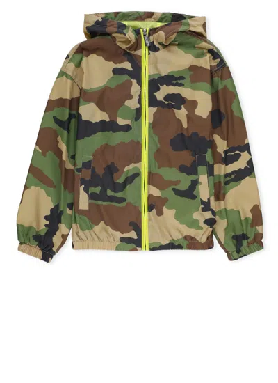 Moschino Kids' Jacket With Print In Green