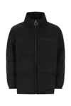 Moschino Quilted High Collar Jacket With Elasticated Cuffs In Black