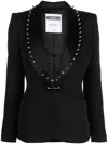 Moschino Spike-embellished Bar-pin Blazer In Black