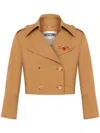 Moschino Cropped Double-breasted Jacket In Brown