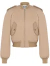 Moschino Raglan-sleeve Cropped Bomber Jacket In Multi Beige