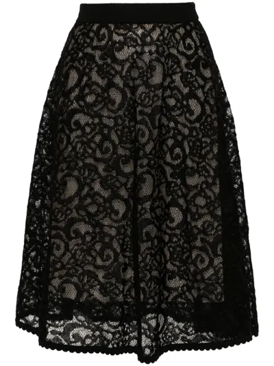 Moschino Jacquard A-line Skirt In Black