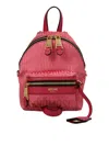 Moschino Jacquard Backpack In Pink
