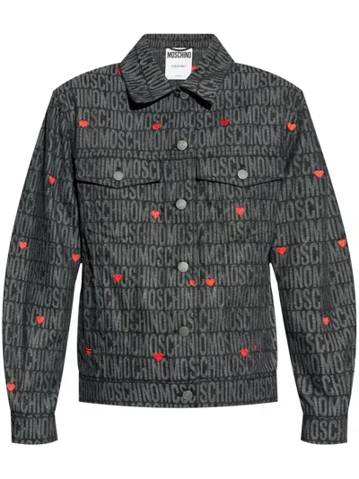 MOSCHINO JACQUARD-LOGO JACKET