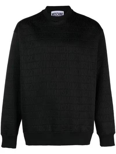 Moschino Jacquard Logo Jumper In Black