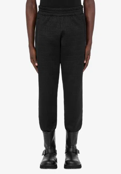 Moschino Jacquard Logo Track Pants In Black