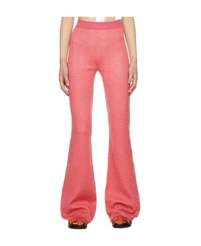 Moschino Jacquard Pattern Casual Pants In Red