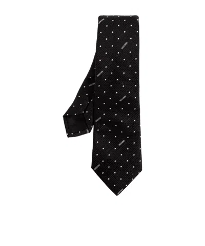 Moschino Jacquard Polka Dot Tie In Black