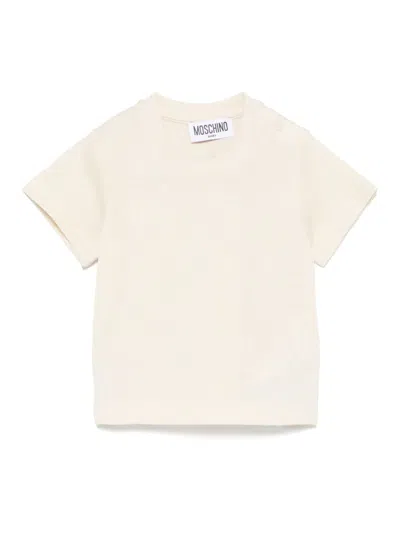 Moschino Babies' Jacquard T-shirt In Neutrals