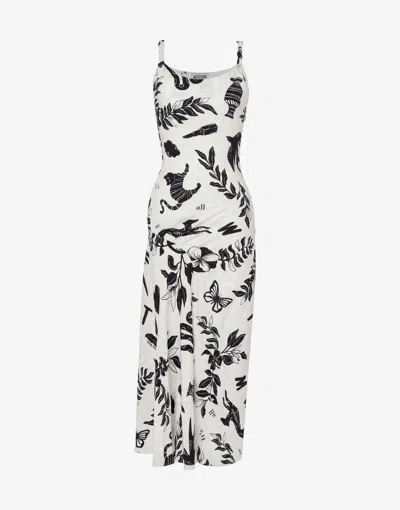 Moschino Jeans Graphic-print Midi Dress In White