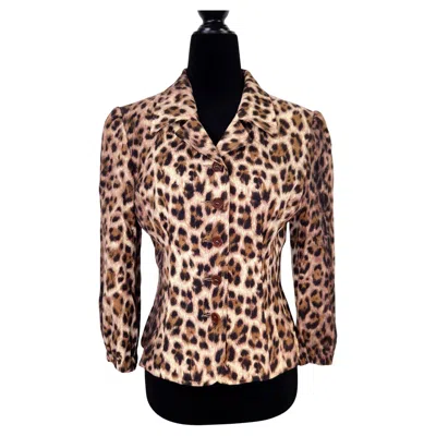 Pre-owned Moschino Jeans Animal Jacket In Brown