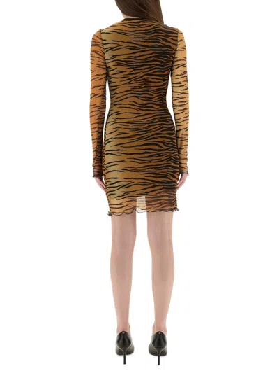 Moschino Jeans Animal Print Mesh Dress