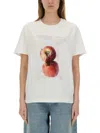 Moschino Apple Print T-shirt In White