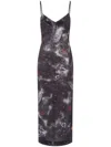 Moschino Astral Pattern Maxi Dress In Grey