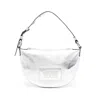 Moschino Jeans Logo-appliqué Leather Shoulder Bag In Silver