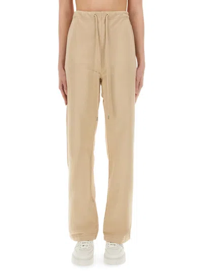 Moschino Jeans Beige Cotton Trousers In Brown