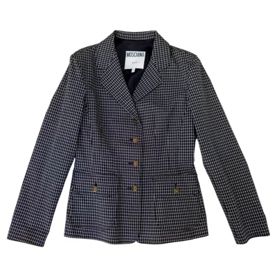 Pre-owned Moschino Jeans Black And White Checkered Jacket 2000s