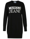 Moschino Jeans Logo Intarsia-knit Minidress In Black