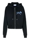 Moschino Long-sleeved Zipper Sweatshirt In Black
