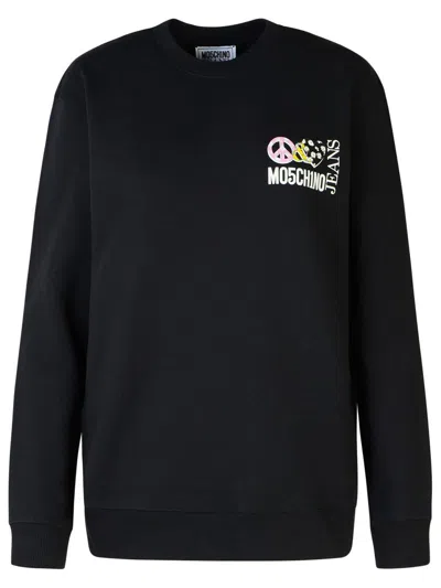 Moschino Jeans Black Cotton Sweatshirt