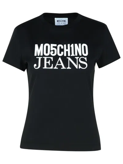 MOSCHINO JEANS MOSCHINO JEANS BLACK COTTON T-SHIRT