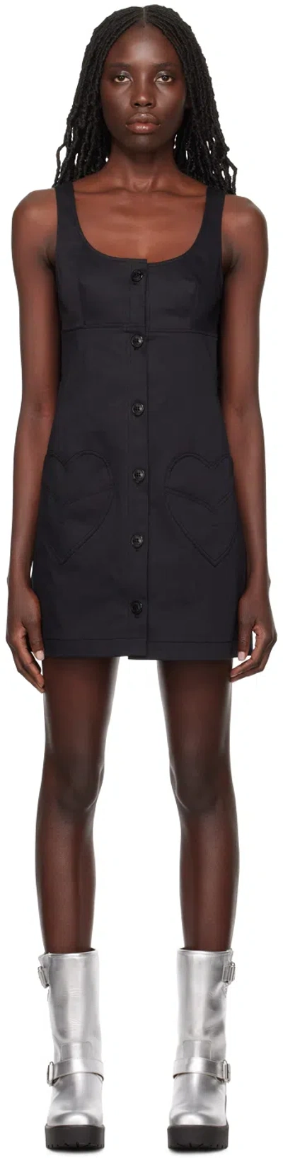 Moschino Black Pocket Minidress In A0555 Black