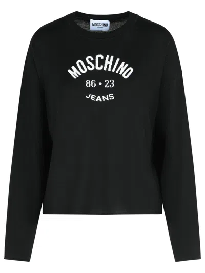 Moschino Jeans Black Virgin Wool Sweater