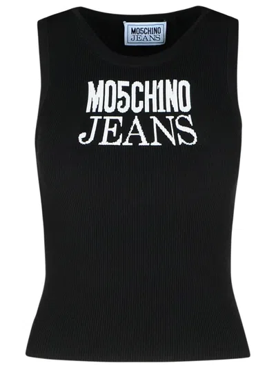MOSCHINO JEANS BLACK VISCOSE BLEND TANK TOP
