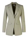 Moschino Jeans Grey Wool Blend Blazer In Gris