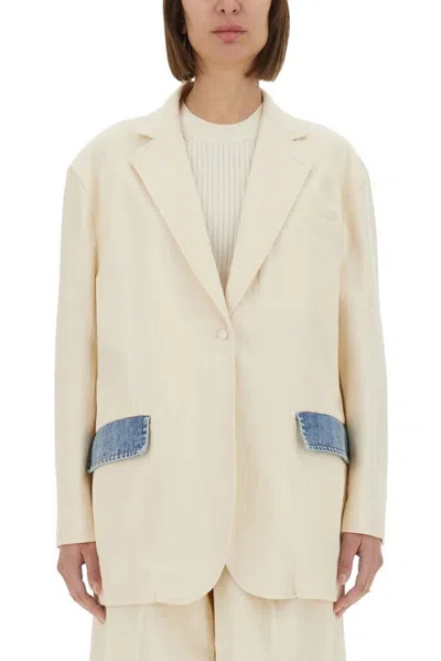 Moschino Jeans "urban" Jacket In Beige