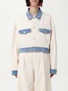 Moschino Textured Cotton Hemp Jacket In Beige