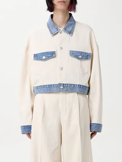MOSCHINO JACKET MOSCHINO JEANS WOMAN COLOR BEIGE,423503022