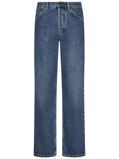 Moschino Cotton Jeans Wide Leg In Blue