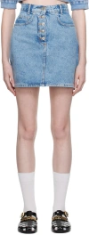 Moschino Jeans Blue Button-fly Denim Miniskirt In J1295 Fantasy Blue