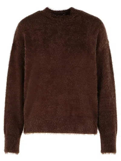 Moschino Jeans Brown Polyamide Sweater In Black