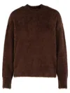 Moschino Knitwear Sweater Fuzzy Texture In Brown