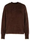 Moschino Knitwear Sweater Fuzzy Texture In Brown