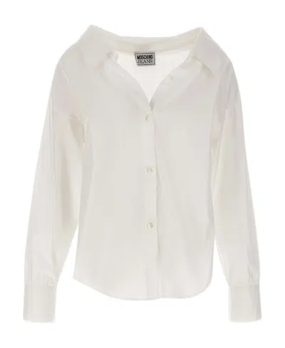 Moschino Jeans Buttoned Long-sleeved Shirt In White