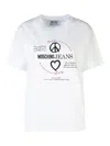 Moschino Peace & Love T-shirt In Blanco