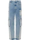 Moschino Jeans Pants In Bicolor Denim In Blue
